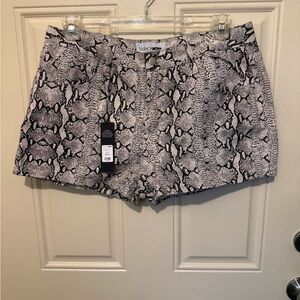 Fashion Nova High Waist Snake Print Shorts - Black and Gray